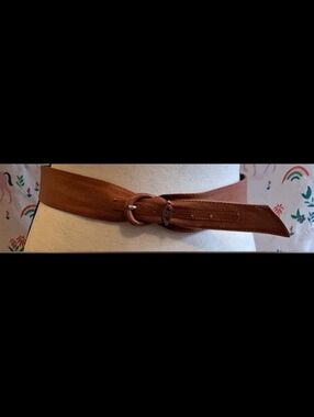 EUC Vintage RARE Christian Dior Tan Leather Casual Neutral Boho Belt SZ L